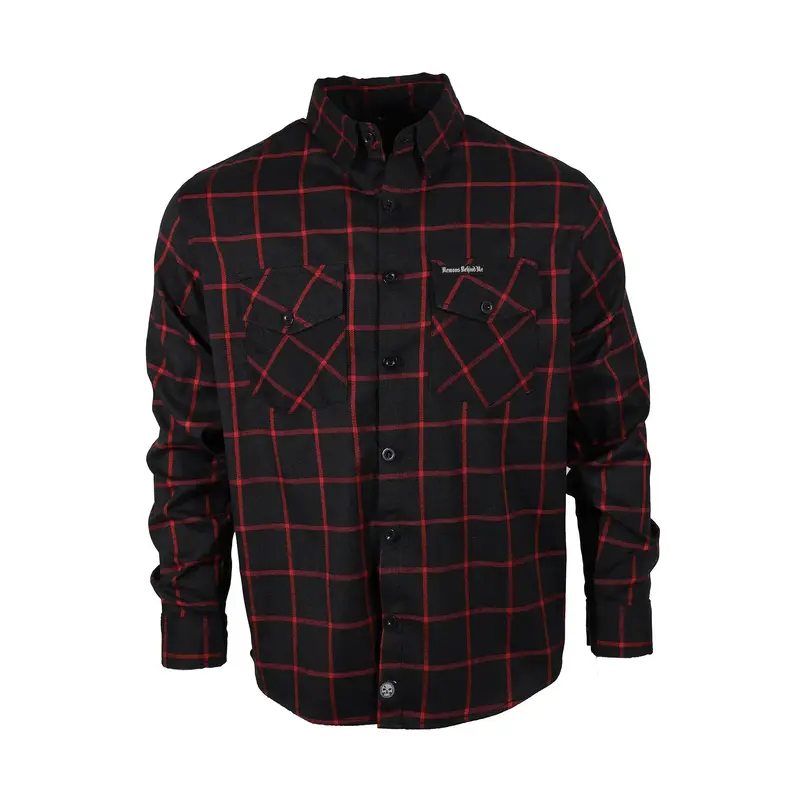 Closeout - The Nightmare Black & Red Flannel (Hidden Snap Collars)