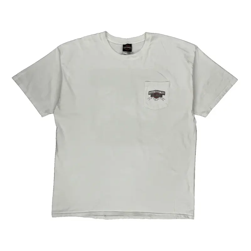 North Myrtle Beach South Carolina Harley Davidson Graphic T-Shirt - 2XL White Cotton