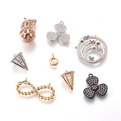 Brass Micro Pave Cubic Zirconia Pendants