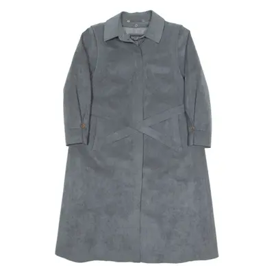 SMARTI Belted Suede Feel Womens Trench Coat Grey M