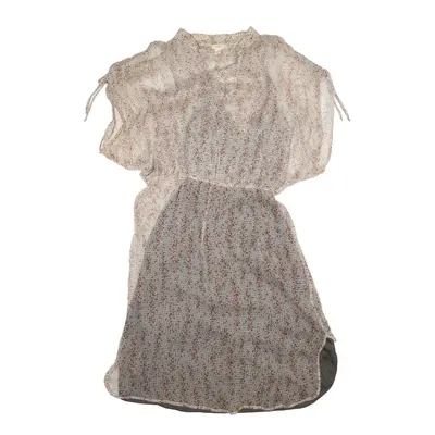 TINY Day Dress Cream Floral Short Sleeve Knee Length Womens UK 10