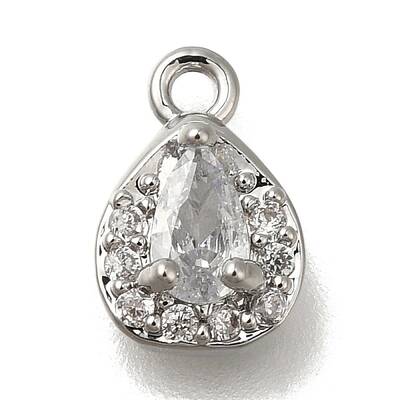 Rack Plating Brass Micro Pave Cubic Zirconia Charms