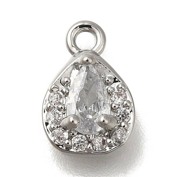 Rack Plating Brass Micro Pave Cubic Zirconia Charms