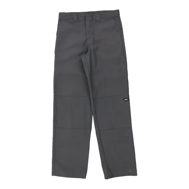 Dickies Double Knee Trousers - 28W UK 8 Grey Cotton Blend