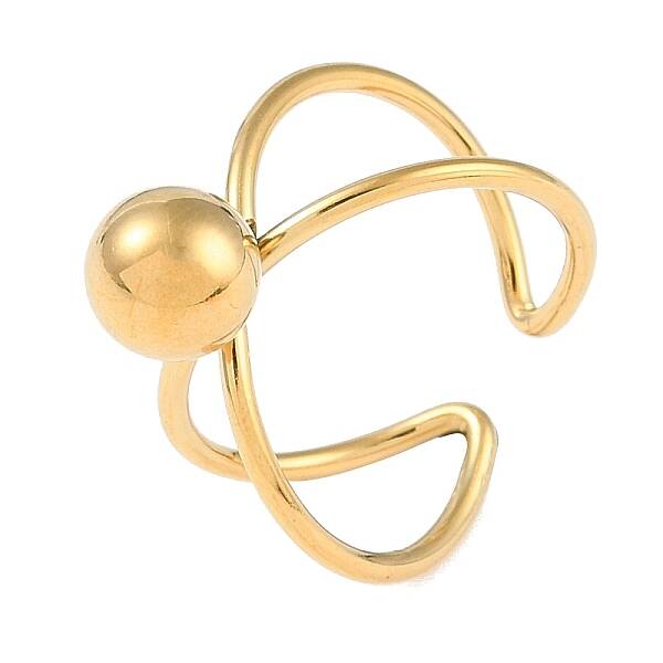 Ion Plating(IP) 304 Stainless Steel Round Open Cuff Ring