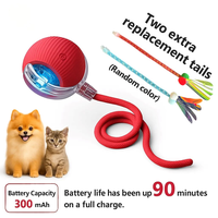 [Buy 2 Get 1 Free Gift]Interactive Cat & Dog Teaser Toy with Two Additional Tails, Washable, Kitten Rolling Ball Toy, Pet Sup...