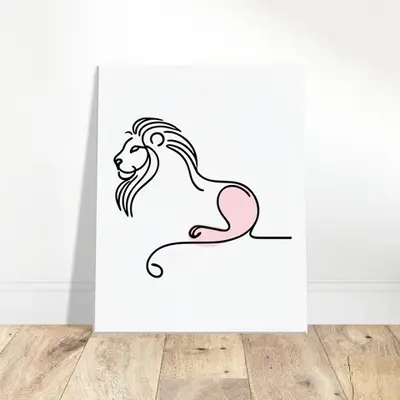 Tranquil Majesty - Minimalist Lion Art