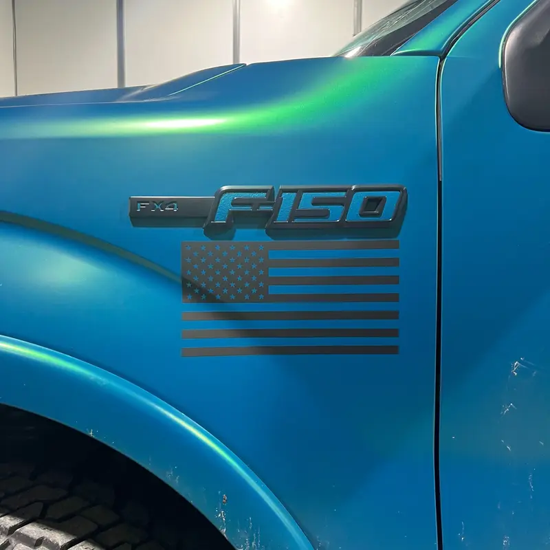 9.5x5 Single American Flag Decal Vinyl Sticker