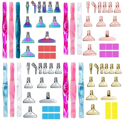 Diamond Arts Colorful Painting Pen Kit, Including 3 Counts Pens, 12pcs Pen Tips and 6 Counts Wax, Multi-functional DIY Pen Se...