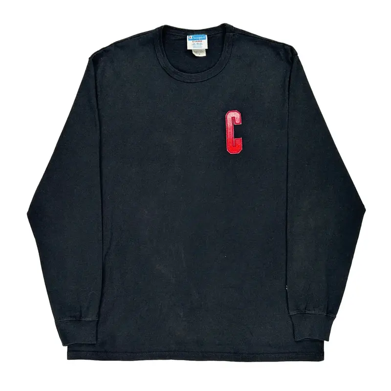 Champion Long Sleeve T-Shirt - XL Black Cotton