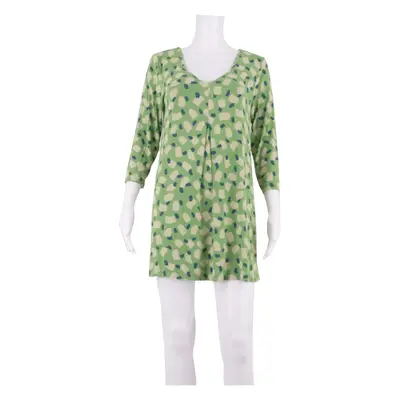 WHITE STUFF Womens Shift Dress Green Crazy Pattern Long Sleeve Short UK 10