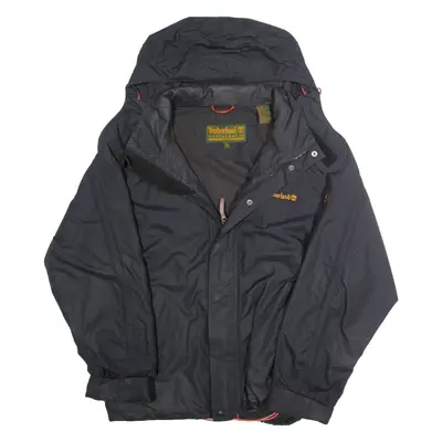 TIMBERLAND Mens Rain Jacket Black Hooded XL