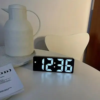 Room Decor LED Alarm Clock, Modern Multifunctional Clock, Battery Powered/USB Powered Alarm Clock, Fall for Gift, Home Decor,...