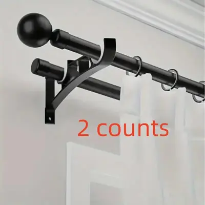 Double Curtain Rod Bracket, Durable Curtain Rod Holder, Universal Window Curtain Rod Accessories, Home Decor Supplies