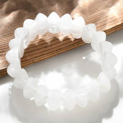 Bicone Natural Quartz Crystal Beads Stretch Bracelets for Women Men