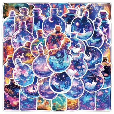 Cartoon Bottle Pattern Car Stickers, Waterproof Self Adhesive Car Decals, Decor Paper for Gift Greeting Card Water Bottle Lap...