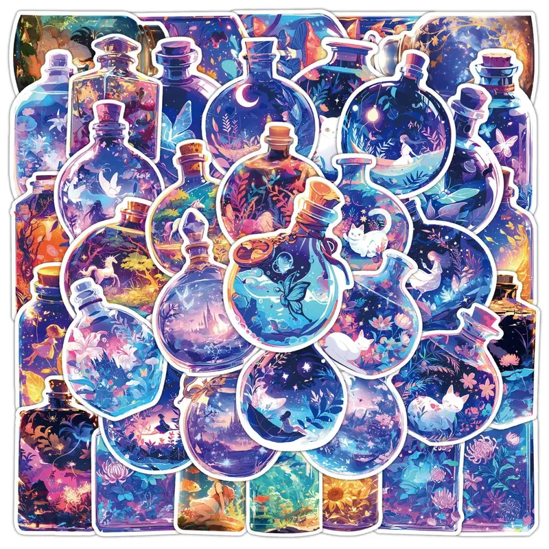 Cartoon Bottle Pattern Car Stickers, Waterproof Self Adhesive Car Decals, Decor Paper for Gift Greeting Card Water Bottle Lap...