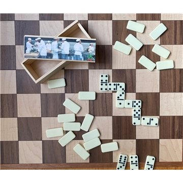 150 Promotional Large Dominos in Box - Wooden Case