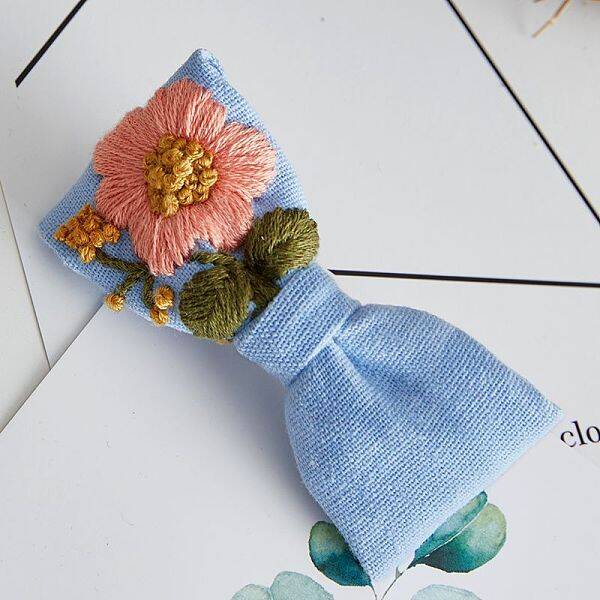 Bowknot Hair Clip Embroidery Beginner Kits