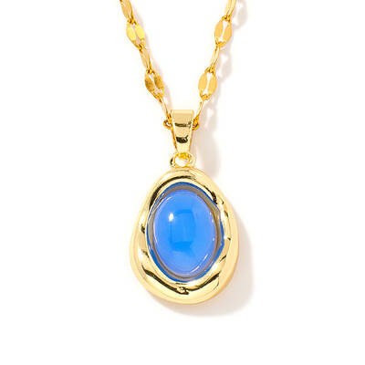 Elegant Oval Brass Pendant Necklaces