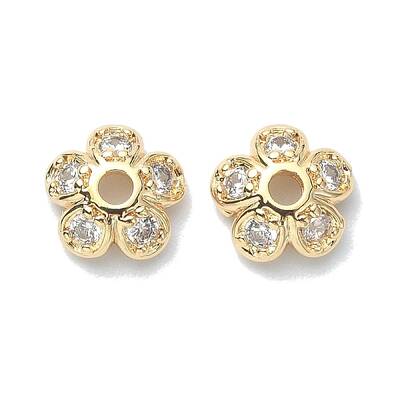 Brass Micro Pave Cubic Zirconia Bead Cap