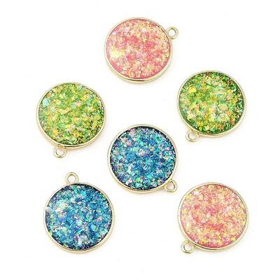 Rack Plating Brass Pendants with Synthetic Opal