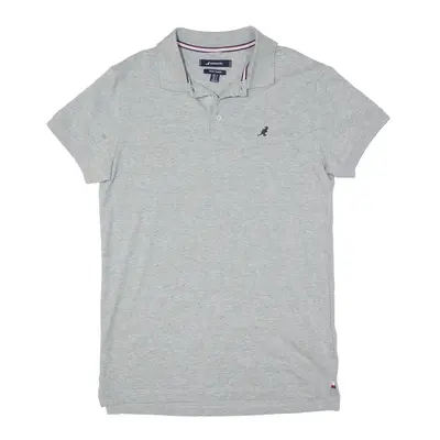 KANGOL British Tradition Polo Shirt Grey Short Sleeve Mens S