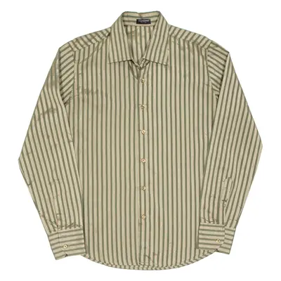 SORBINO Mens Shirt Green Striped Long Sleeve XL