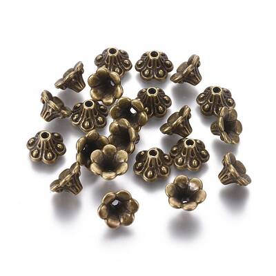 Tibetan Style Bell Filigree Bead Caps