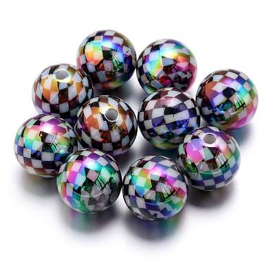 10Pcs UV Plating Colours Acrylic Beads