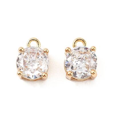 Brass Micro Pave Cubic Zirconia Pendants