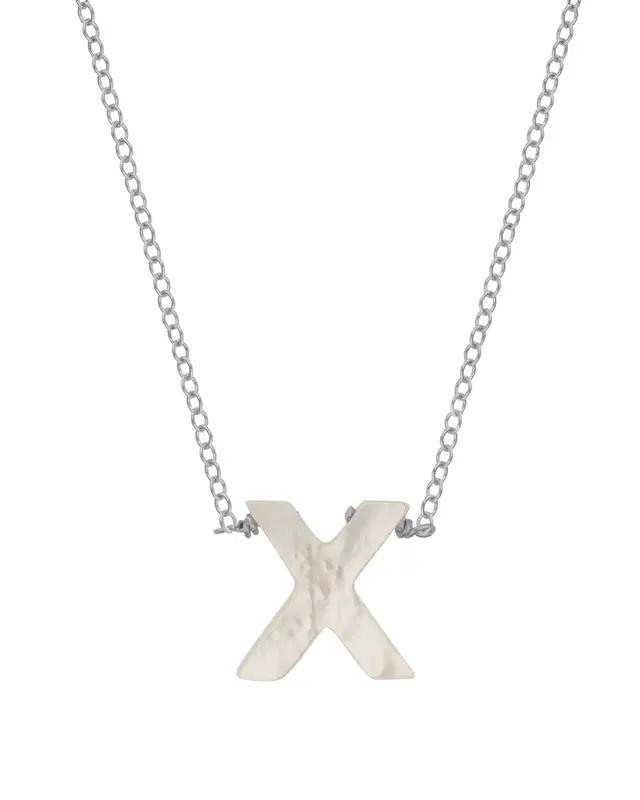 Dawn Initial Necklace | Metal Color: Silver | Style: X