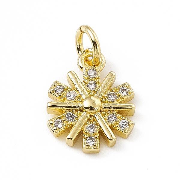 Brass Micro Pave Cubic Zirconia Charms