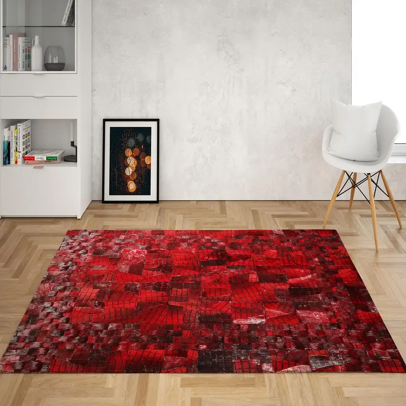 Genuine Leather Checkered Red Carpet