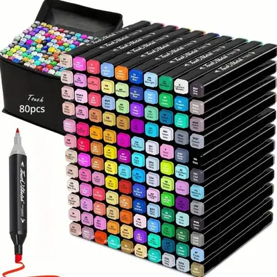 Dual Tip Coloring  Dual tip fine for Kids & Adults -  dual brush tip  set touch colorful markers alcohol marker pens