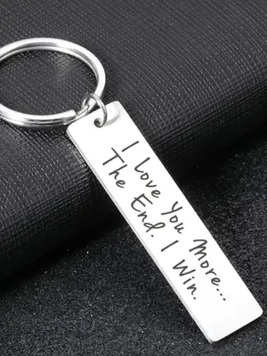 Fashion Rectangular Alphabet Keychain, Casual Simple Accessory, Stainless Steel Material, Fashion All-match Letter Pattern De...