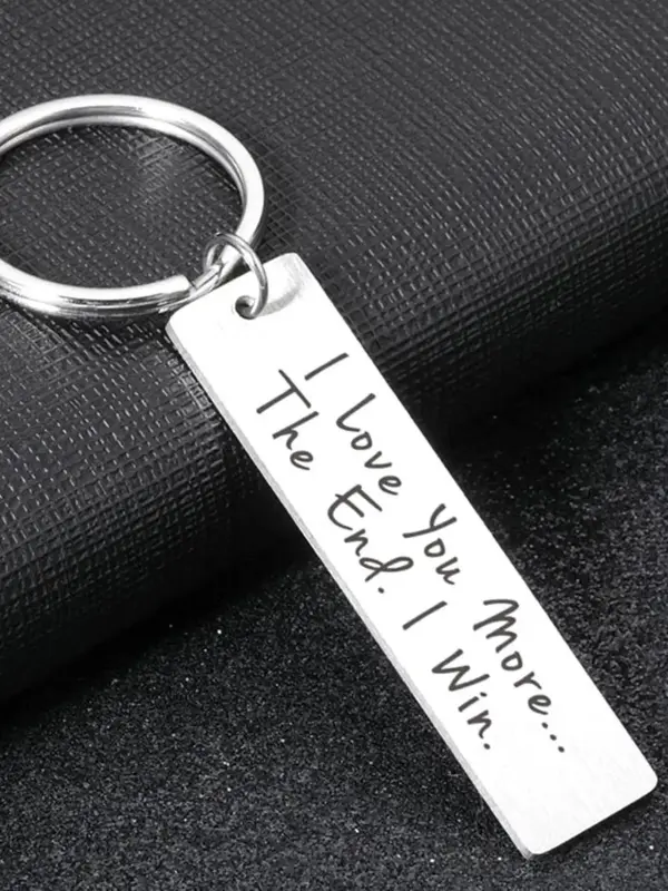 Fashion Rectangular Alphabet Keychain, Casual Simple Accessory, Stainless Steel Material, Fashion All-match Letter Pattern De...