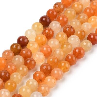 Natural Golden Silk Jade Beads Strands