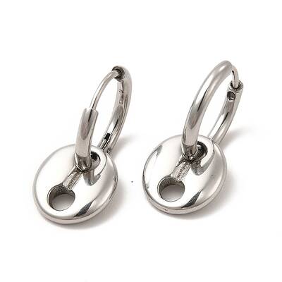 Non-Tarnish 304 Stainless Steel Coffee Bean Dangle Hoop Earrings for Women