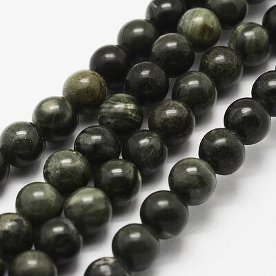 Natural Green Wood Lace Stone Beads Strands