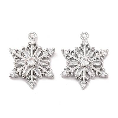 Brass Micro Pave Clear Cubic Zirconia Pendants