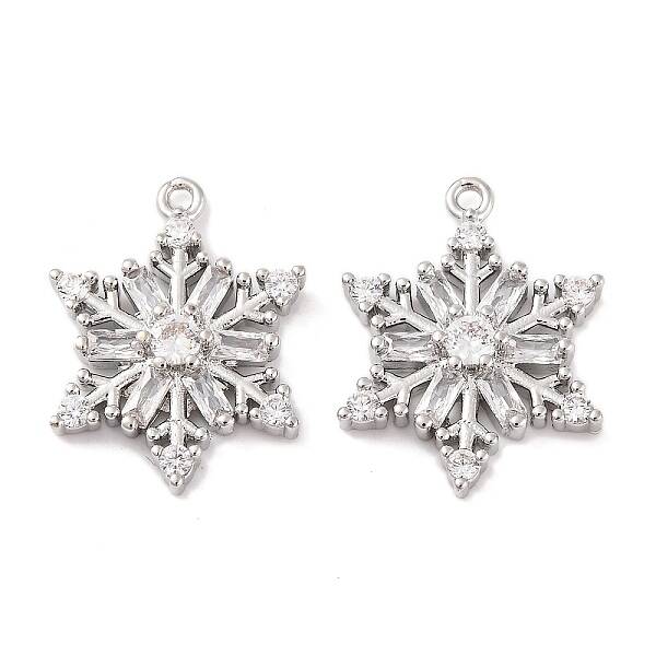 Brass Micro Pave Clear Cubic Zirconia Pendants