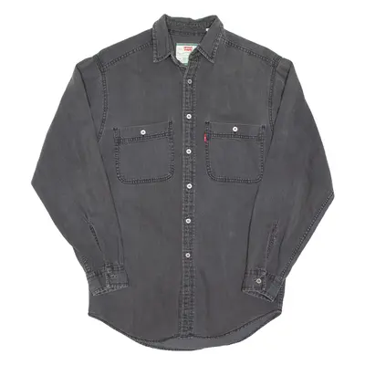 LEVI'S Mens Denim Shirt Grey Long Sleeve XS