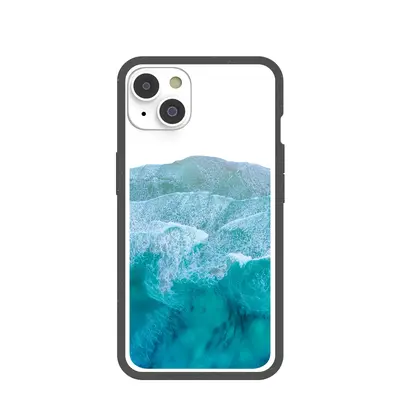 Clear Waves iPhone 14/16e Case With Black Ridge