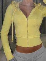 Women's Plain Drawstring Hoodie Top, Cute Street Fashion Casual Long Sleeve Pocket Hooded Top Hoodies for Daily Outdoor Wear,...