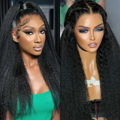 Kinky Straight 360 Lace Front Wig 100 Human Hair For Women-Ashimary Hair