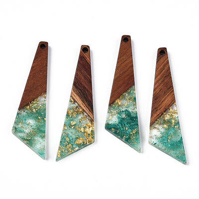 Transparent Resin & Walnut Wood Pendants