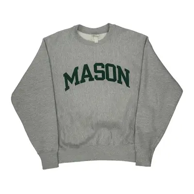 Mason Reverse Weave Champion Graphic Sweatshirt - Medium Grey Cotton Blend