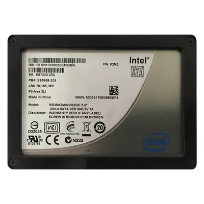 SSDSA2M040G2GC Intel X25-V Series 40GB Multi-Level Cell SATA 3Gb/s 2.5-Inch Solid State Drive