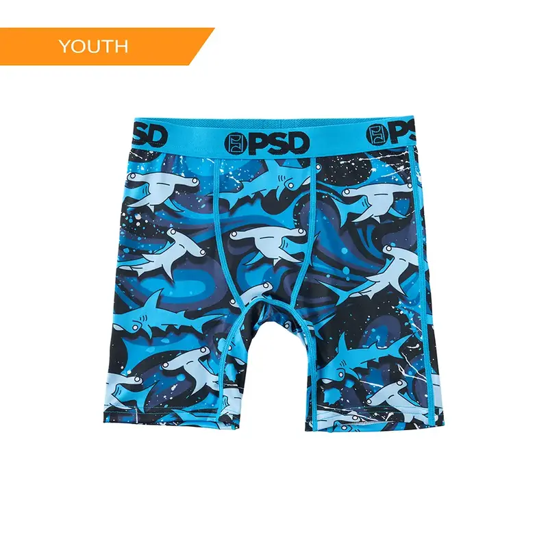 PSD Youth Boy's Deep Blue Boxer Brief - Soft, Breathable and Comfortable Stretch Underwear